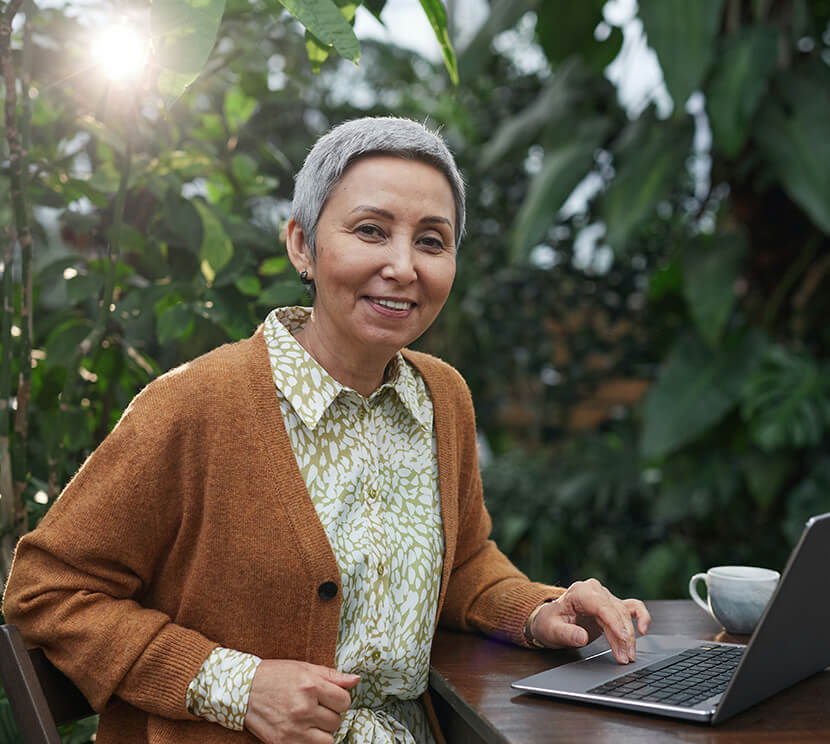 Patient using telehealth on a laptop